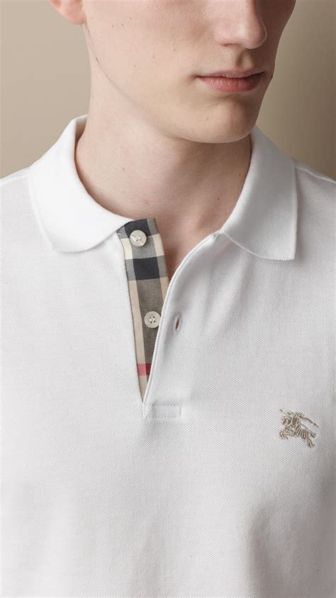 white burberry shirt polo|Burberry polo shirts men's sale.